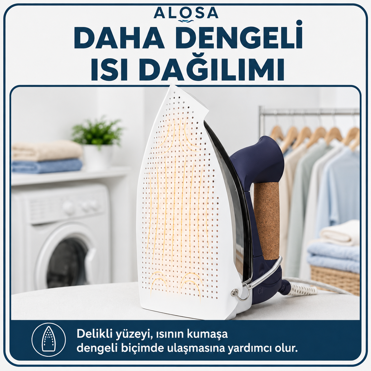 Alosa® Ütü Tabanı Koruyucu – Kumaş Koruyucu Delikli Ütü Aparatı